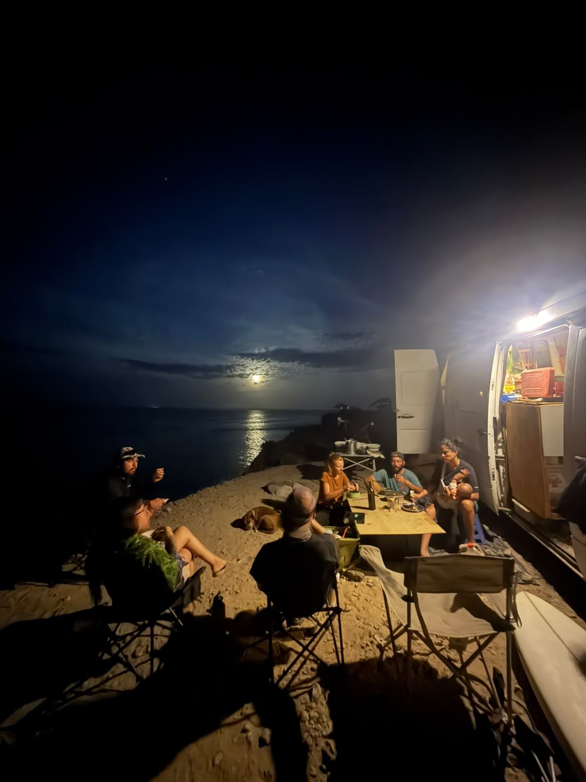 Comunidad bajo la luna llena en San Juanico