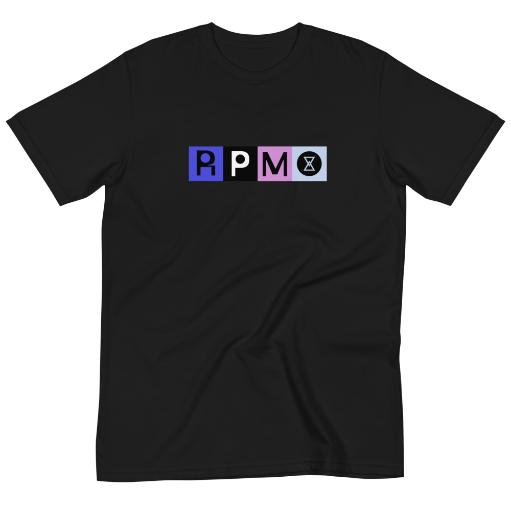 Playera negra RPM Flow con logo 5 tintas al frente